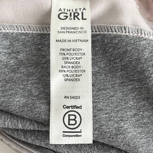 Athleta Girl Spliced Chit Chat Capri Leggings Gray Pink Girls Large 12 - Picture 10 of 13
